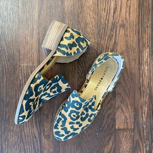 Lucky brand cheetah print leather flat